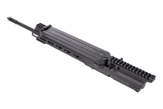 Panzer Arms AR57 Ultra Light Tactical 5.7x28mm Complete Upper has a 13-slot Picatinny top rail